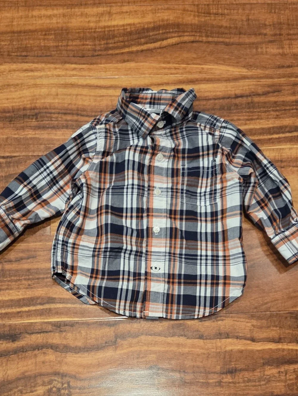 Gymboree EUC 12-18 Months Navy Corduroy Football Overalls & Plaid Shirt